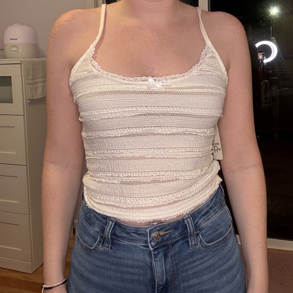 Women's Cream Lace Top